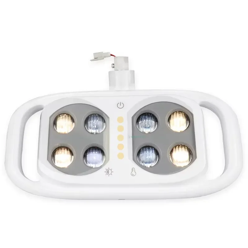 Modern Medical Dental Chair Oral Examination Lamp with 8 LED Bulbs and Sensor Switch, 30000Lux Medical LED Dental Light for