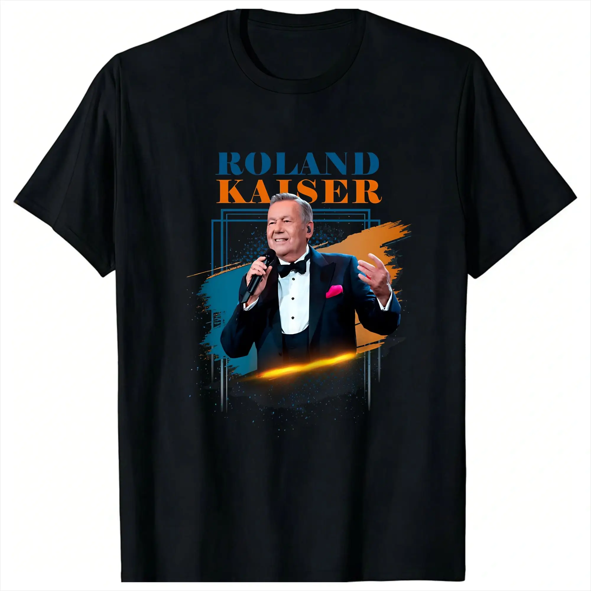 roland kaiser eurovisions 2026 T Shirt Men's  Y2K Funny Cotton T-Shirts Beach O Neck Fashion Tees Wholesale Oversized Tops