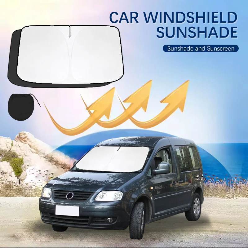Parasol para parabrisas de coche, cubiertas para ventana delantera, protector solar UV para Volkswagen Caddy mk3 mk2 VW, accesorios de verano para coche