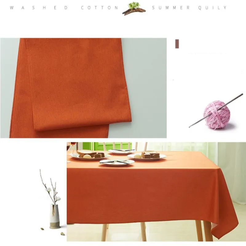 Orange Rectangle Tablecloth Table Cloth Wrinkle Free Fabric Washable Polyester Table Cover for Dining Table Party Halloween Gif