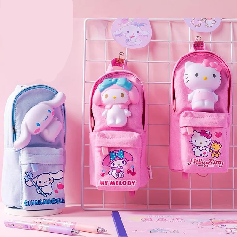 Imagem -02 - Anime Bonito Descompressão Lápis Bolsa Grande Capacidade Caneta Bolsas Sanrio Papelaria Desenhos Animados Hellokitty Kuromi Melodia Estudantes