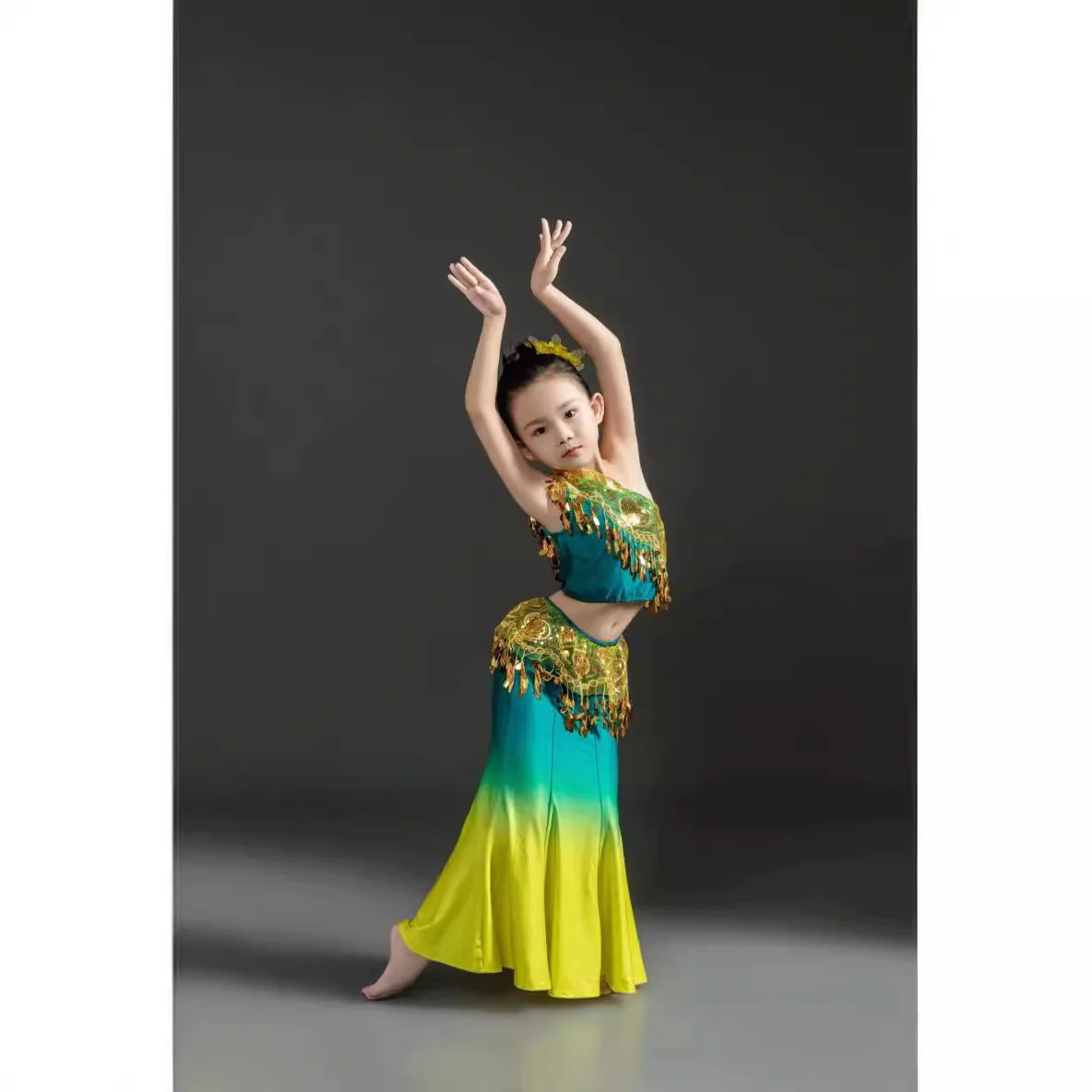 

Children's Dai ethnic dance performances, costumes, performance costumes, fishtail training skirts, female adult drama grading e