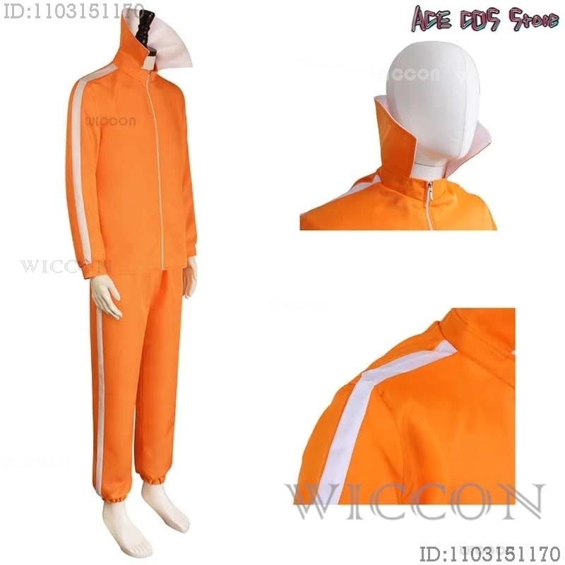 Movie Vector Cosplay Costume Orange Jakect Pant Glasses Wig Outfits Victor Set Mushroom-shaped Halloween Fancy Suit Party Prop