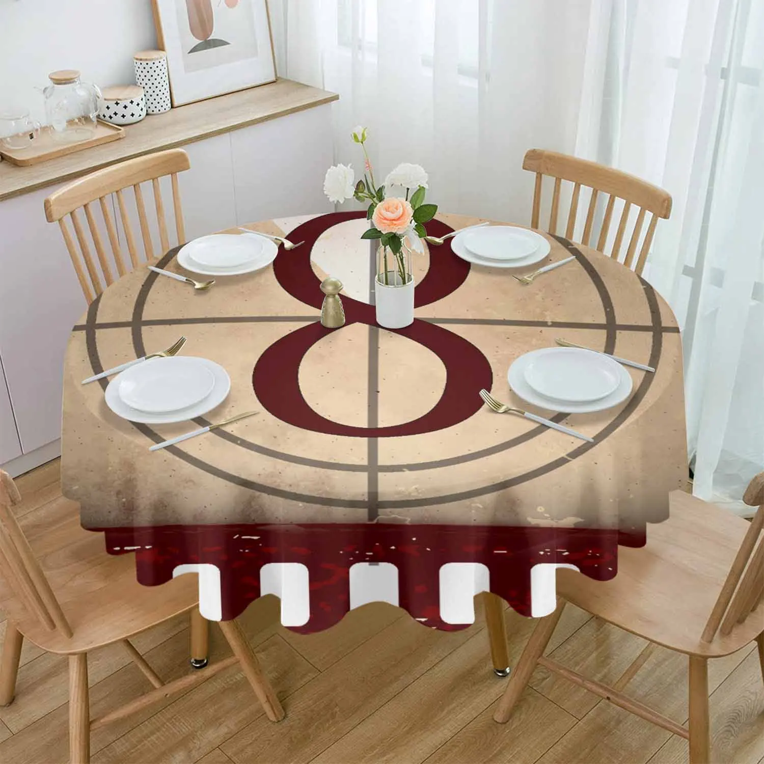 Retro Digital Movie Film Outdated Waterproof Tablecloth Table Decoration Wedding Home Kitchen Dining Room Round Table