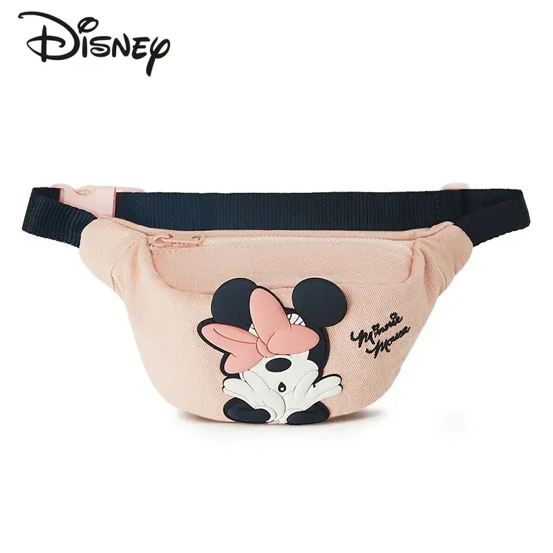 

Disney Minnie's New Girl Waist Bag Cartoon Cute Girl Crossbody Bag Canvas Luxury Brand Fashion Mini Girl Bag 3D High Quality