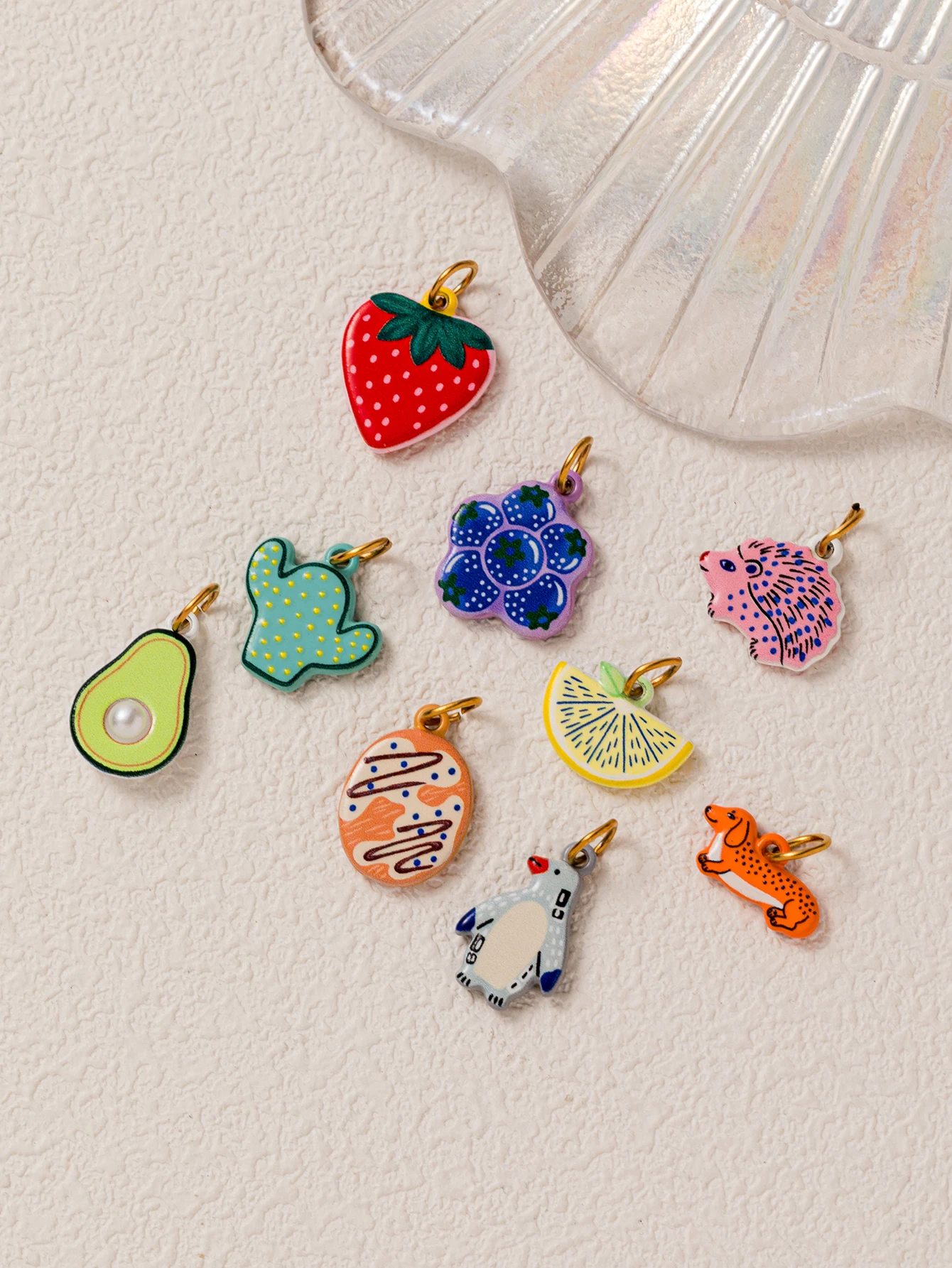 316 Edelstahl Wasserdicht Farbbeständig Einfache Neue Avocado-Erdbeer-DIY-Anhänger Charms Schmuckherstellung – Detail 2