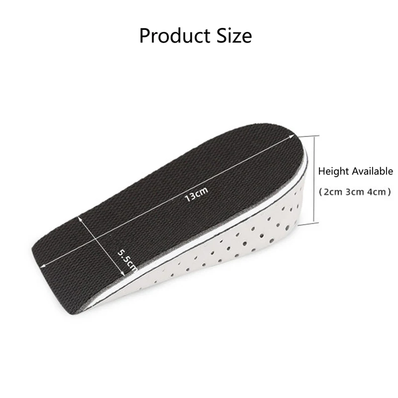 Höhenverstellbare Halbe Schuheinlagen Fersenpolster Sportschuh-Polsterung Fußgewölbestütze Unisex 2-5 CM Unsichtbare Erhöhungs-Einlegesohle – Detail 8