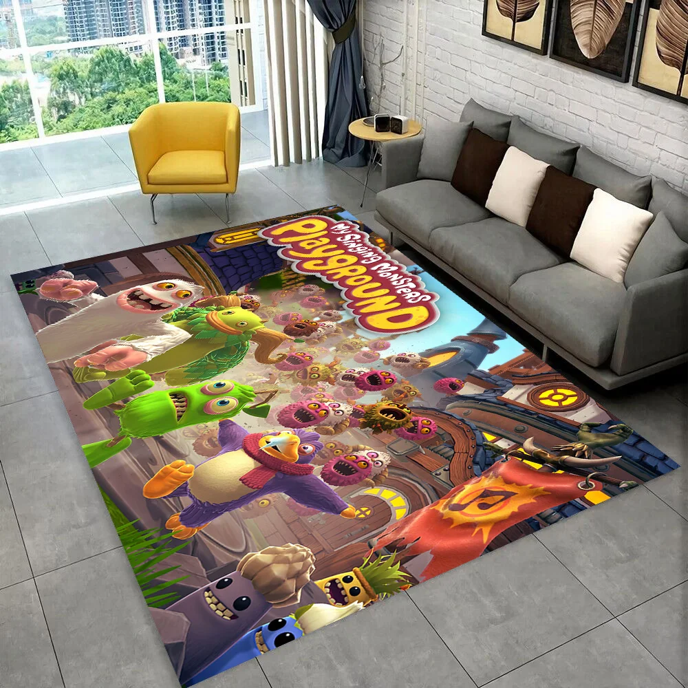 3D My Singing Monsters Video Game Cartoon Area Rug,Carpet for Home Living Room Bedroom Sofa Doormat Decor,kid Non-slip Floor Mat