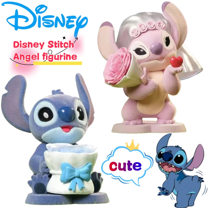 

Disney Stitch Angel Hand-made Creative High-value Anime Doll Doll Flower-bouquet Model Home Computer Desktop Decorative Gift