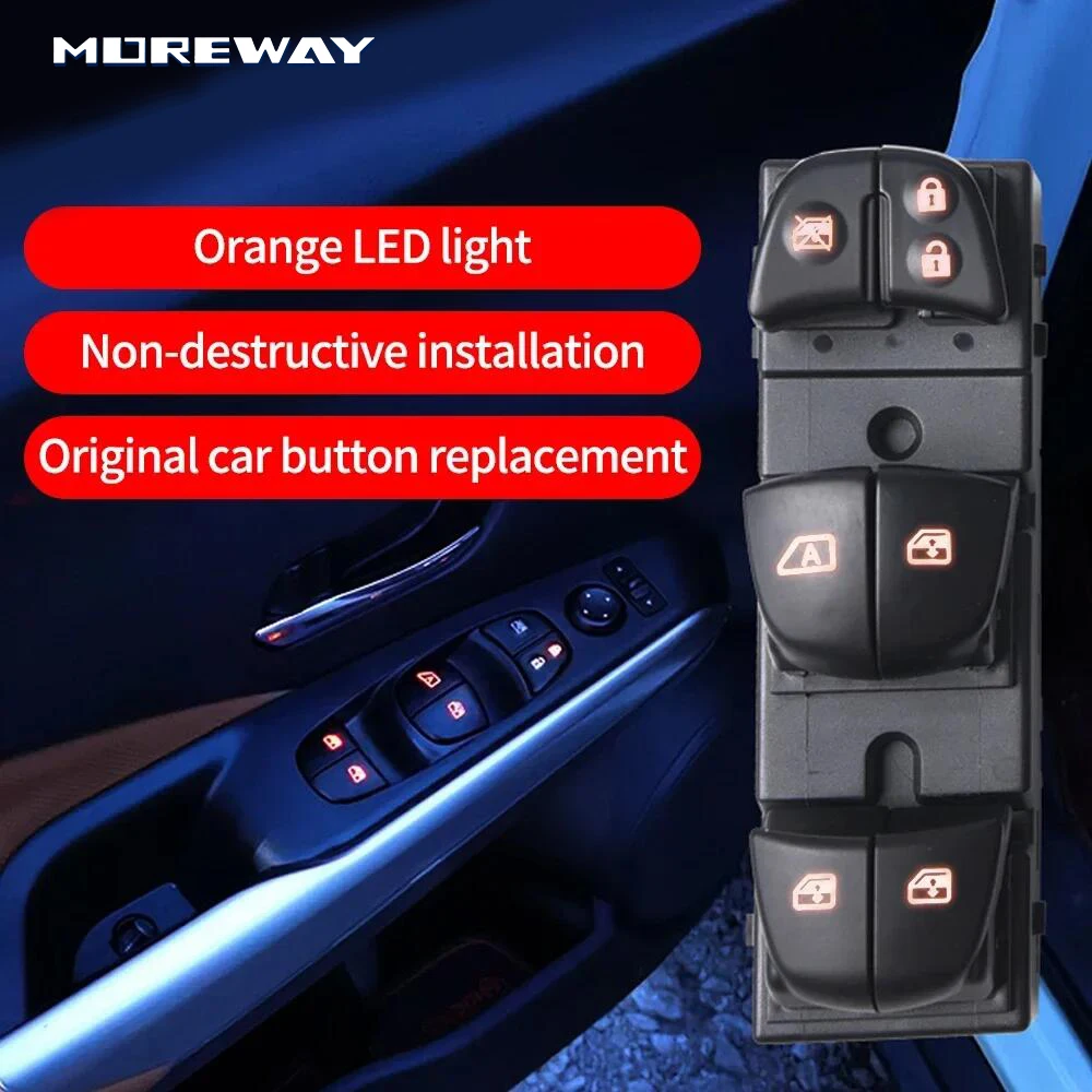 Car LED Power Window Switch Remote Control Glass Lifter Button For Nissan x-trail t32 rogue 2017 qashqai j11 Serena accessories