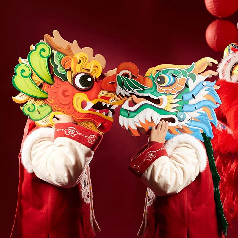 

New Year Festival Handmade National Tide Dragon Boat Dragon Dance DIY Making Material Pack Kid Gift Home New Year Decor