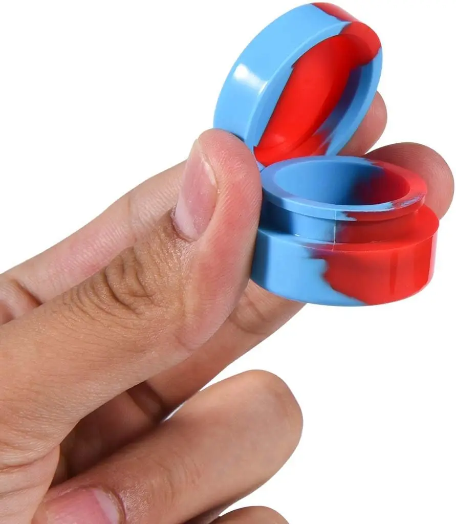 35pc 3ml Multi Color Silicone Wax Jar Container - Cosmetic Container Portable, Multi-Purpose Non stick Wax Oil Storage Tank