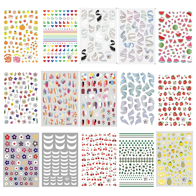 Trendy decoratie Uniek ontwerp Aquarel nagelstickers voor de zomer Nail Art Must-have Stijlvolle bloem Prachtig vloekvrij Levendig