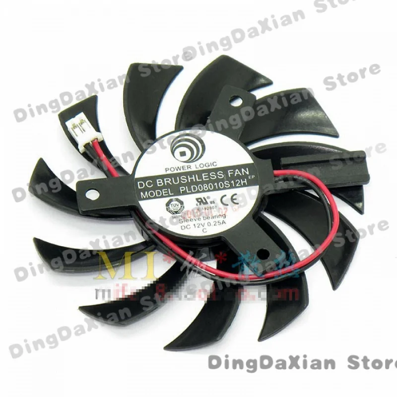 D NEW FOR Power Logic PLD08010S12H Server Frameless 75X75X10mm 2-wire 2-pin card fan