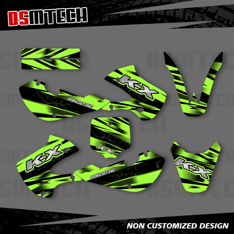 

DSMTECH Motocross Team Graphics Background Customized Sticker Decals Kits For KAWASAKI KX 65 2000 2001-2021 KX65 001