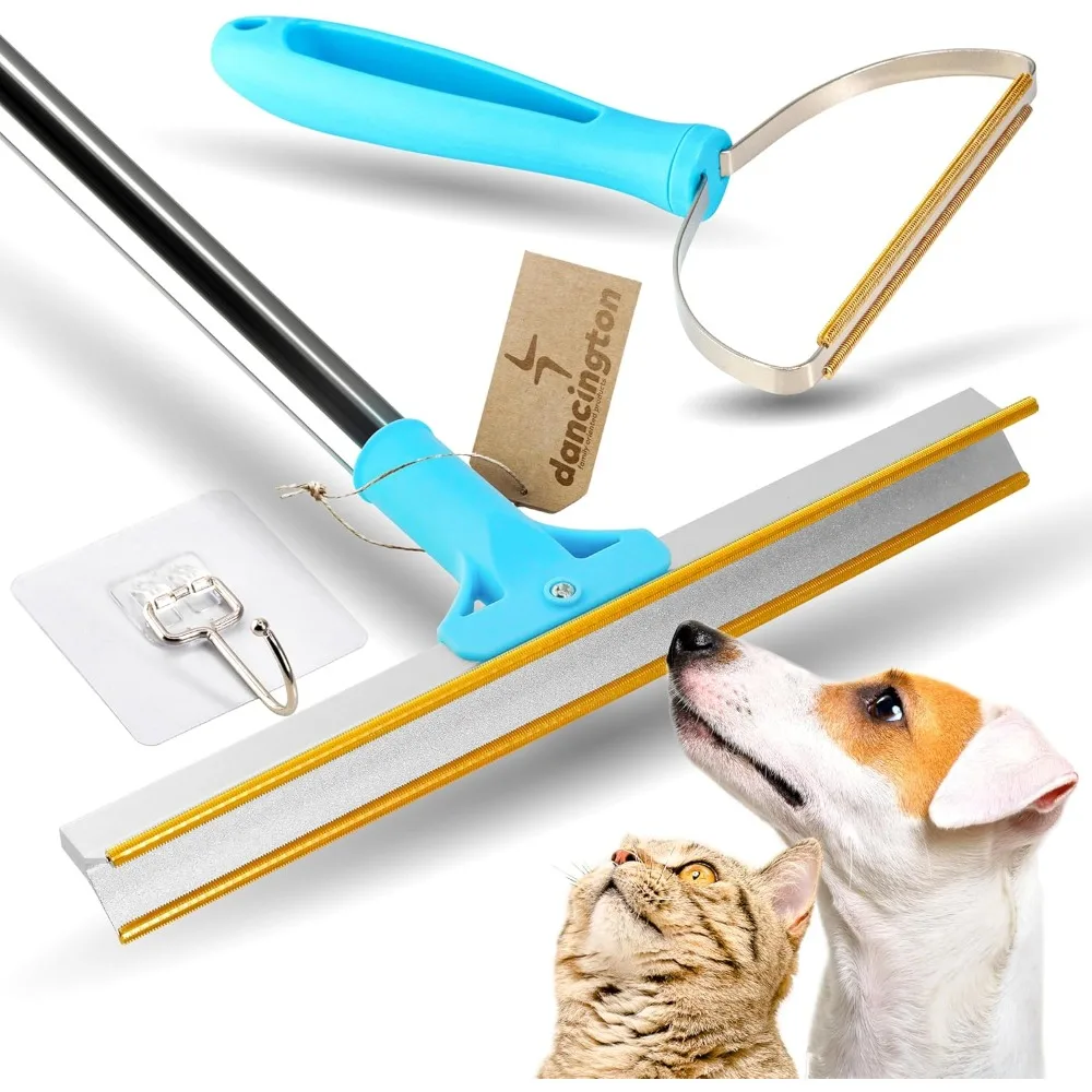 Carpet Rake for Pet Hair Removal – 2-Pcs Set Pet Hair Carpet Rake with Dog,