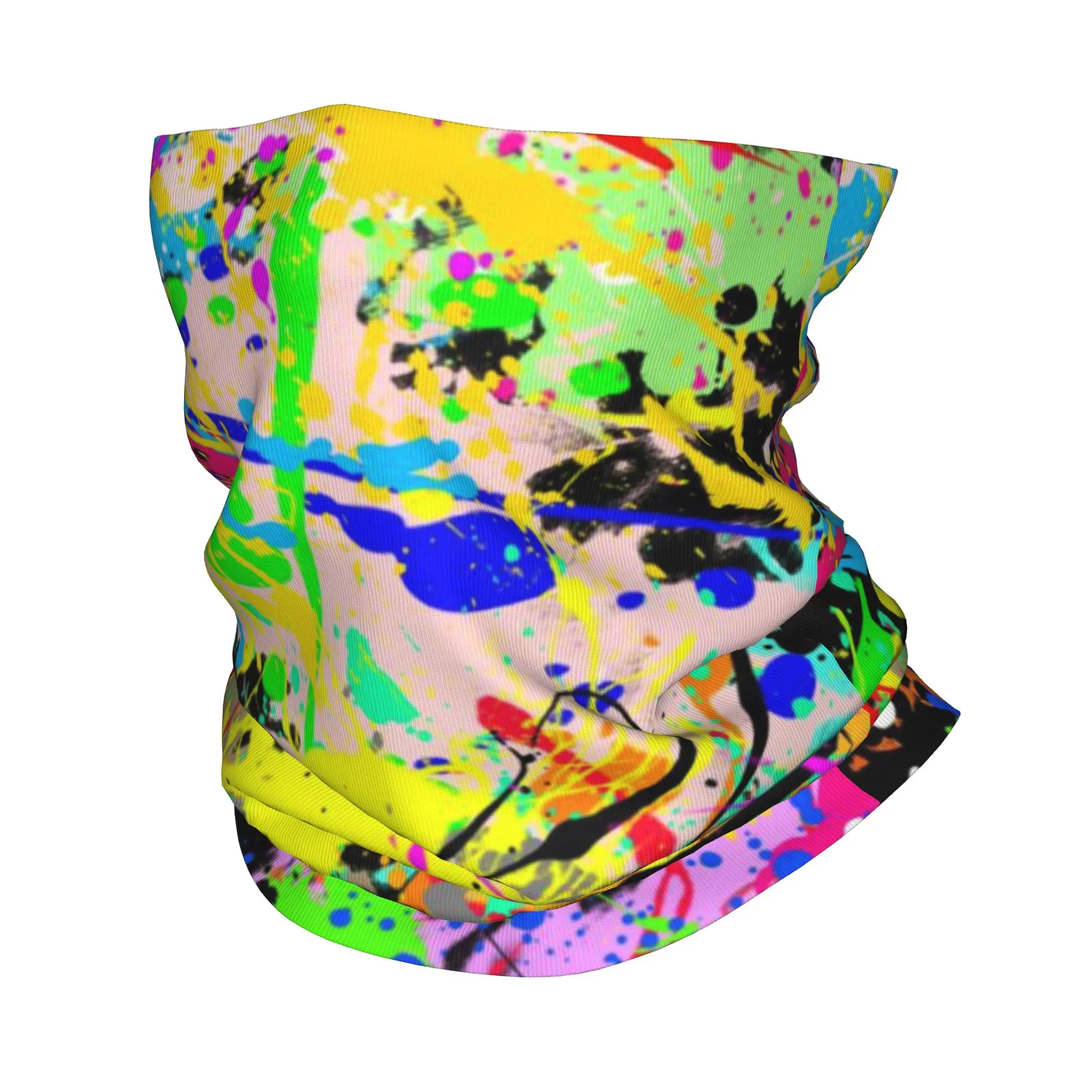 ผ้าพันคอป้องกันลมลายกราฟฟิตี้สตรีทป๊อปอาร์ต สำหรับเดินป่า ผ้าคลุมหน้าหลากสีลายพรางอเนกประสงค์