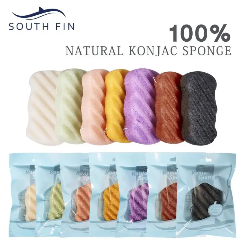 1/2PCS Natural Konjac Soft Bath Scrubber Body Scrub Sponge Body Exfoliating Scrub Skin Cleaner Dead Skin Remove Scrub Exfoliator