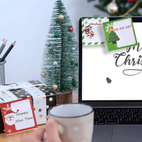 8/16 Packungen (30 Blatt pro Packung) Weihnachts-Haftnotizen - 3" X 3" Selbstklebende Feiertags-Notizblöcke mit Lebkuchen-Motiv – Detail 3