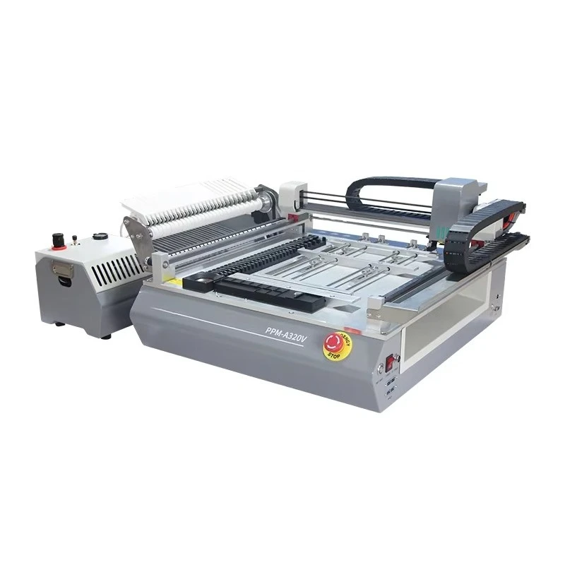 Máquina de Colocación de Componentes Automática PPM-320V para PCB de Escritorio con Visión, Máquina de Colocación SMT para Ensamblaje de PCB LED