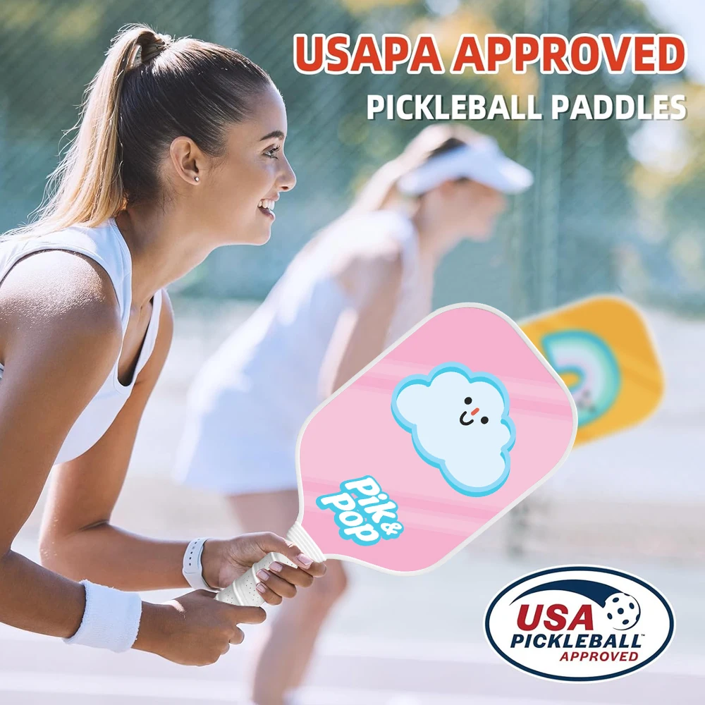 

2 Pcs Pickleball Paddles Set with 4 Balls & Carry Bag, Premium Honeycomb Core for Indoor Outdoor Play, Adults & Youth