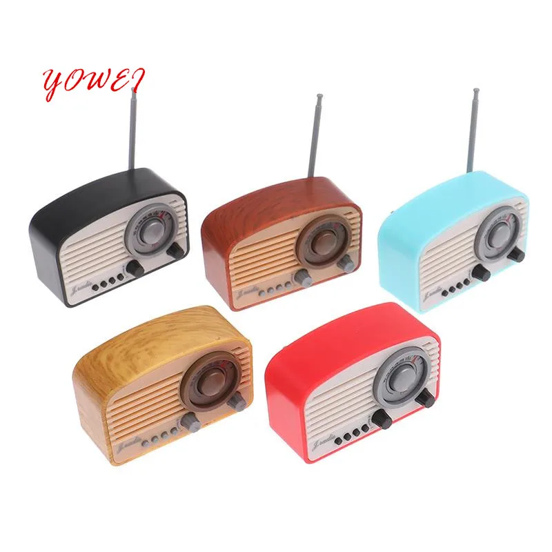 Mini Radio Retro Para casa de muñecas, Radio Retro de Metal, modelo de muebles, accesorios, 1 unidad, 1/12