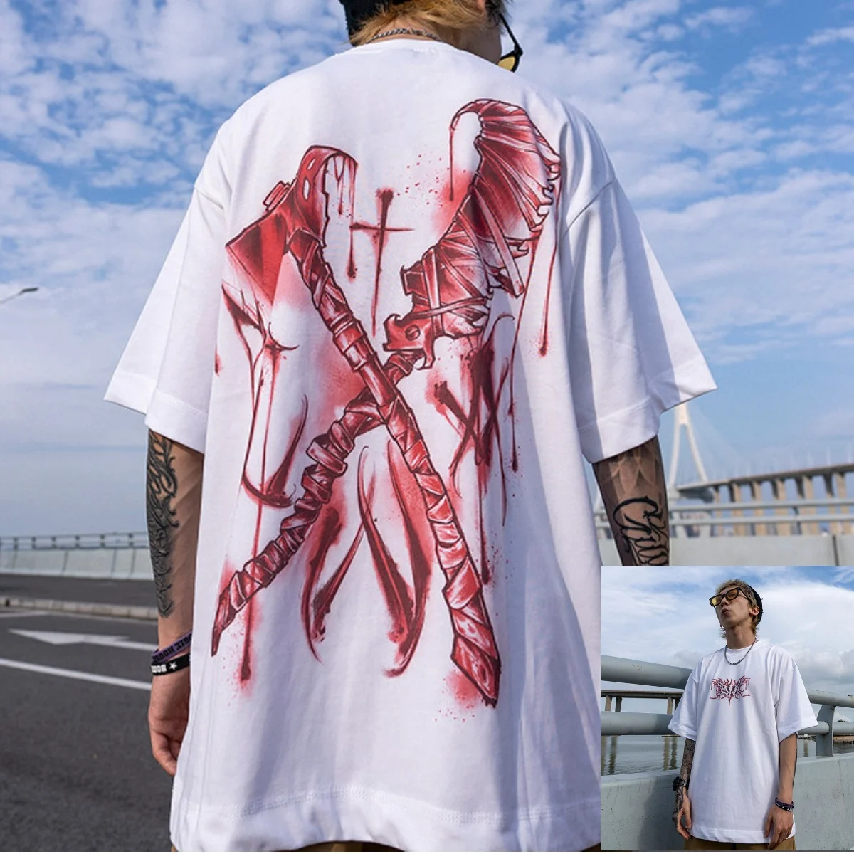 West Coast Chicano Tattoo Gothic Art Retro Style Summer Casual T-Shirt Men's and Women's Luxury Brand