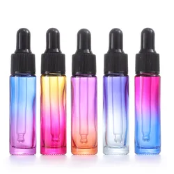 1X 10ML Gradient Glass Dropper Bottle Empty Vial for Perfume Essential Oils Eye Drop Serum Liquid Container Portable Refillable