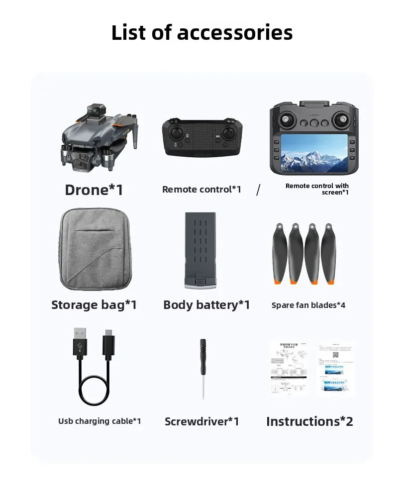 طائرة بدون طيار P26 جديدة مع شاشة لمس كبيرة عن بعد 8K كاميرا 3 محاور Gimbal ليلة اطلاق النار تجنب العوائق GPS عودة عالية