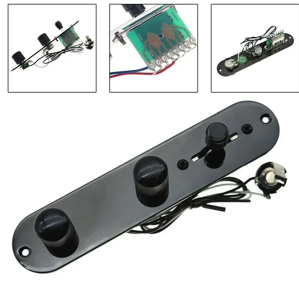 Controle de placa de controle pré-fio de 3 vias para guitarra estilo telecaster, placa de metal carregada, suprimentos pré-fio com parafusos