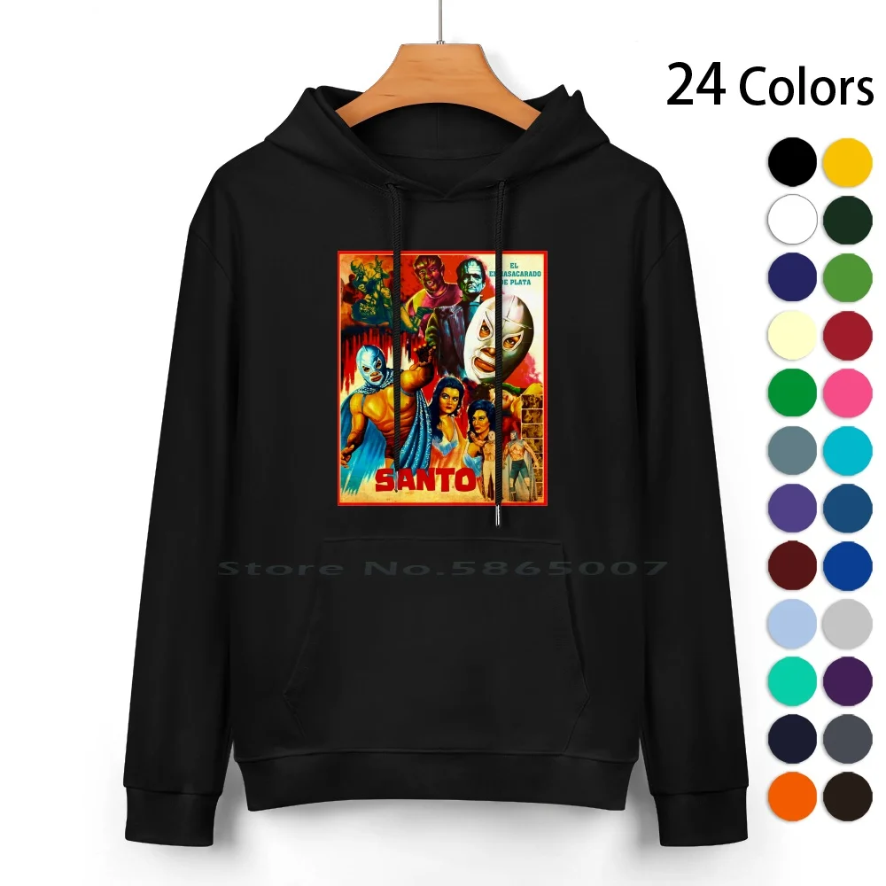 Santo. The Silver Mask Pure Cotton Hoodie Sweater 24 Colors Exploitation El Santo El Enmascarado De Plata Lucha Libre Wrestling