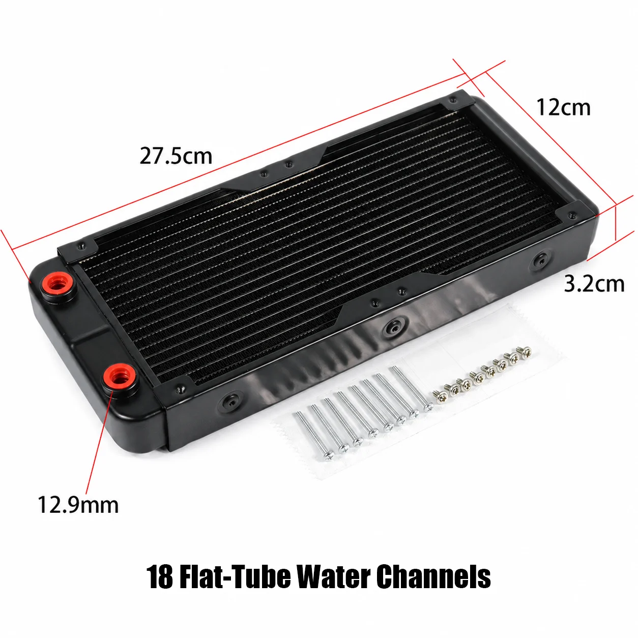 G1/4 90mm 120mm 240mm 360mm 480mm PC Water Cooling Radiator Aluminum Heat Exchanger 17 FPI for Computer Liquid Cooling System