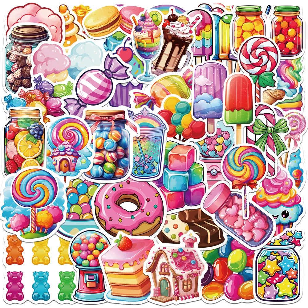 10/30/50PCS Bunte Süßigkeiten Cartoon Graffiti Aufkleber Nette DIY Sammelalbum Schreibwaren Laptop Kinder Belohnung Aufkleber Geschenk