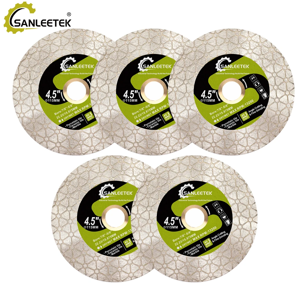 sanleetek-saw-blade-tile-cutting-disc-3-5pcs-115mm-for-cutting-granite-porcelain-ceramic-marble-grinding-for-angle-grinder