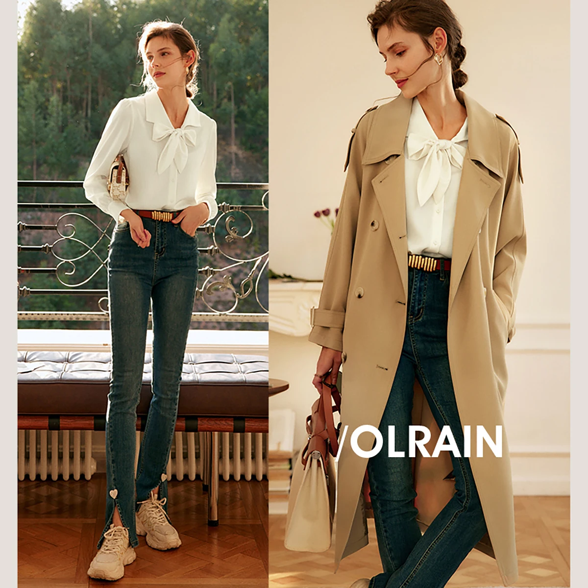OLrain Professional Shirt Women's Autumn 2025 New Korean Design French Long sleeve Bow Shirt Elegant Simple Tops O22CC59293
