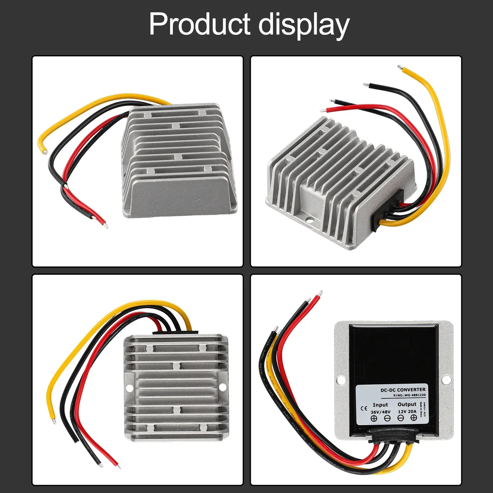 Converter DC to DC Step Down Converter 48V to 12V For Golf Cart Protection Vehicles Waterproof Sealed 20A Safe