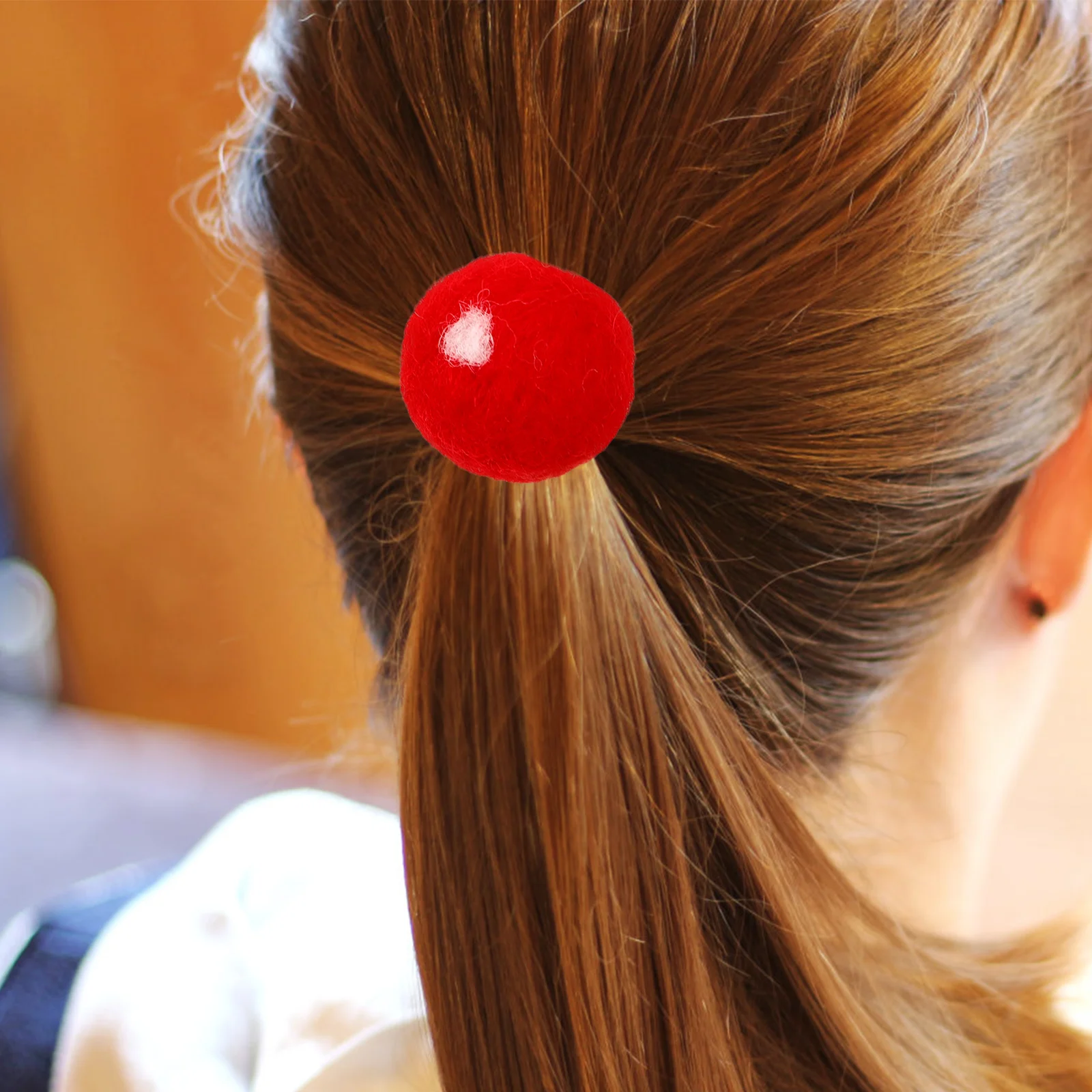 

10pcs Wool Felt Pom Pom Balls Hair Clips DIY Crafting Accessories Decorative Finished Product Stylish Hair For