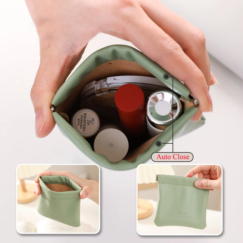 Ins PU Wires Earphone Storage Bag Leather Cosmetics Lipsticks Holder Case Portable Travel Wire Jewelry Organizer Pouch Mini Bag