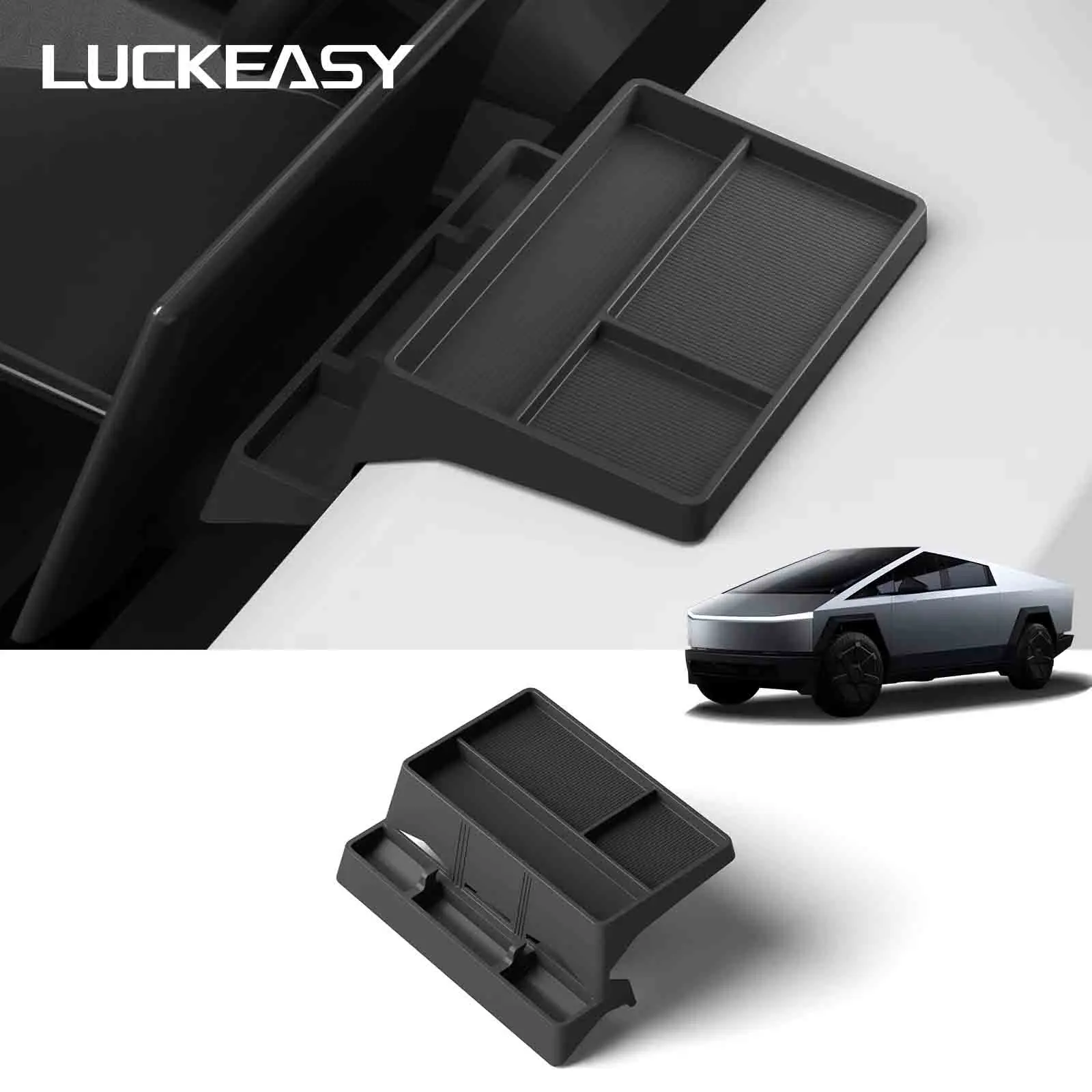 LUCKEASY para Tesla Cybertruck 2024 2025 Caixa de Armazenamento para Painel do Carro Organizador de Painel de Instrumentos Acessórios