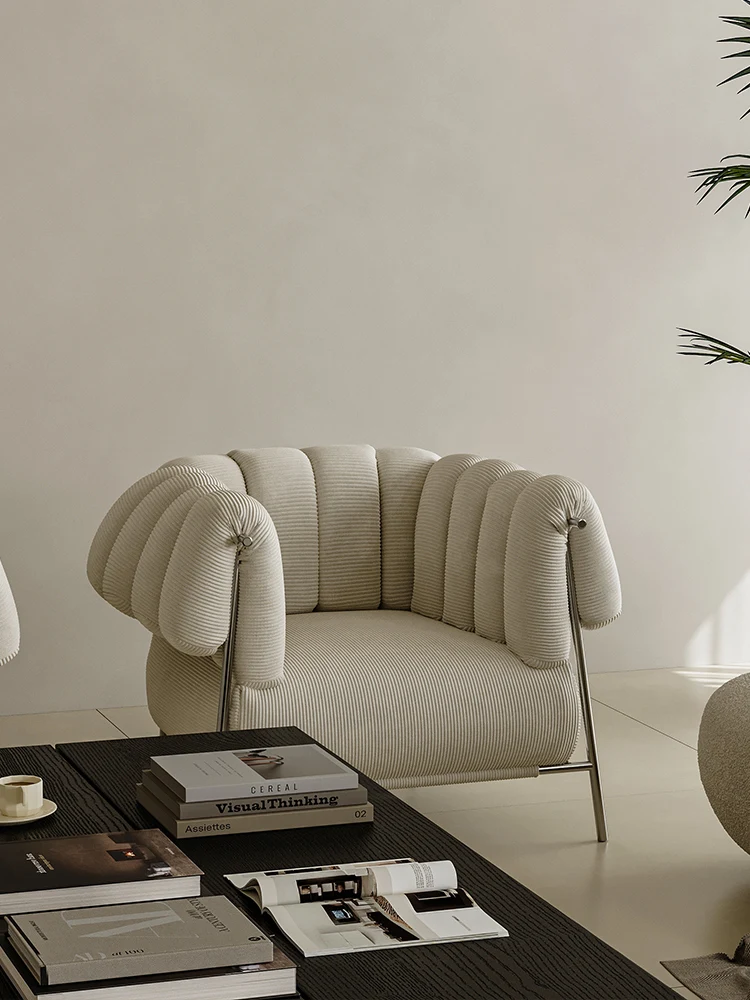 

French antique single sofa chair living room cafe homestay leisure chair balcony lazy back chair