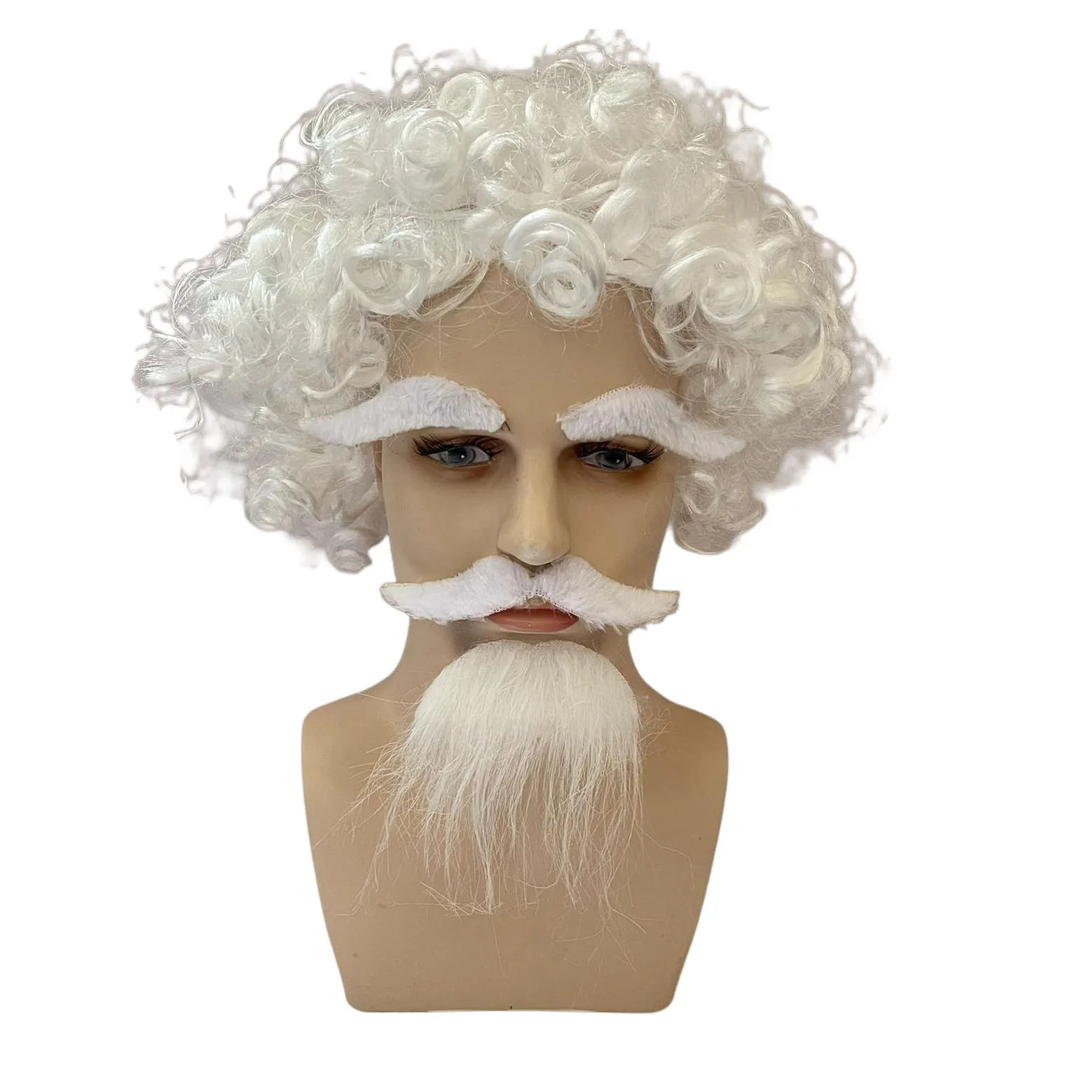 Funny Prom Dress Up Wig Santa Claus Wig White Exploding Head Pirate Wig Beard Character Costume Party Props