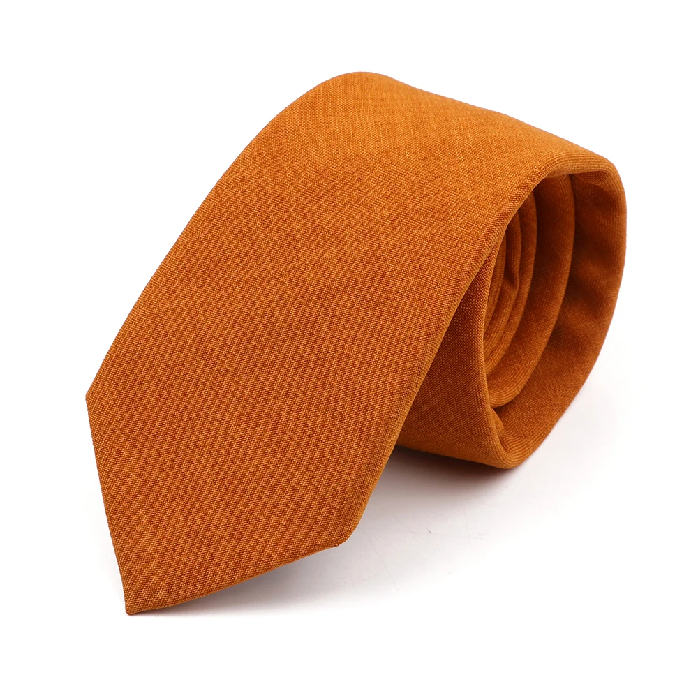 Zacht katoen effen kleur handgemaakte mannen stropdassen saliegroen roze oranje magere stropdas voor bruiloft shirt pak das accessoire