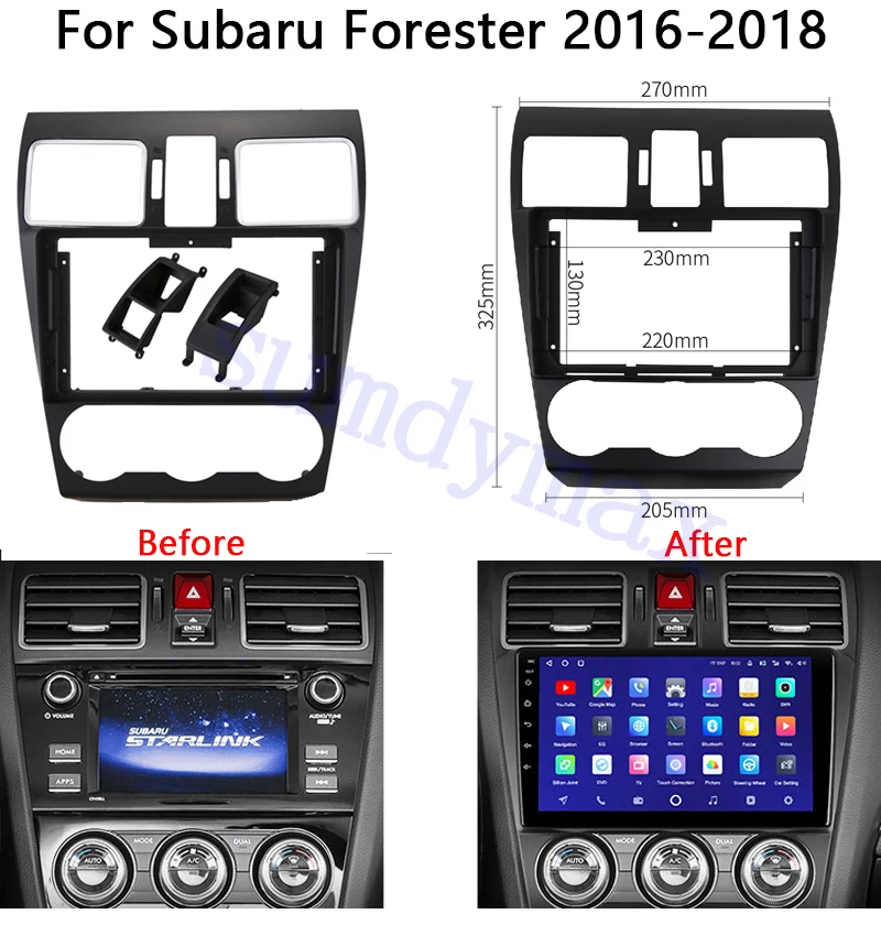

9" android Car Radio Fascia For Subaru Forester 2016-2019 Auto Stereo Audio Player DVD Panel Dash Kit Frame Bezel Faceplate