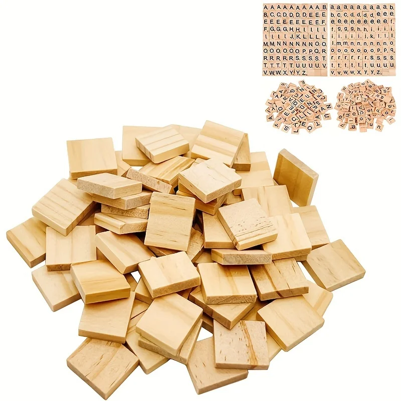 100-Pack Unfinished Wood Blank Tiles - Natural Wood Squares for Crafts, Altered Art, Laser Engraving & Home Decor