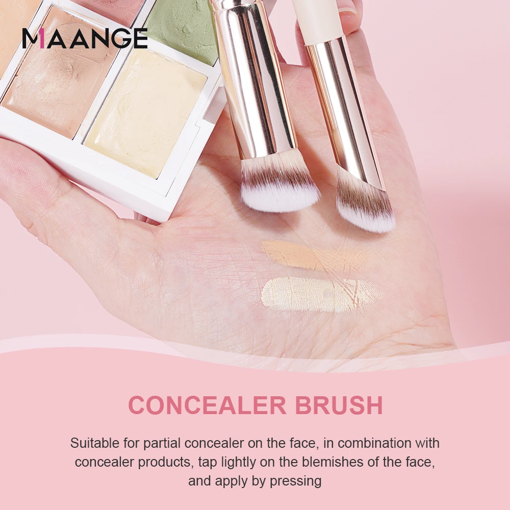 MAANGE-Ensemble de pinceaux de maquillage essentiels, manche en bois, poudre de bain, cadeau de préhension, base, haute qualité, 4 pièces