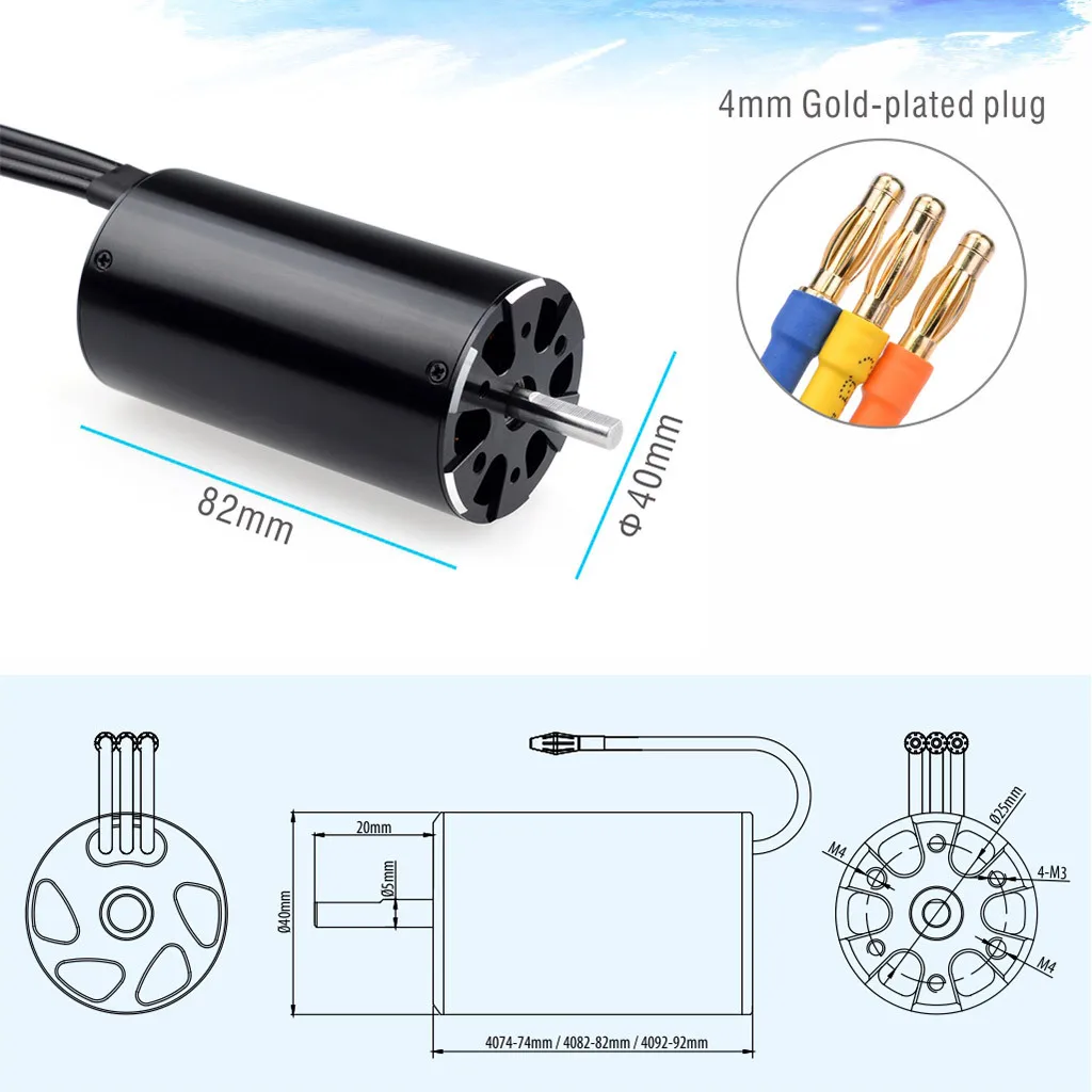 Bürstenloser Motor des RC-Boots modells für bürstenlosen Mikro-Gleichstrom motor über 4074 4082 4092 mit Wasser kühl hülse