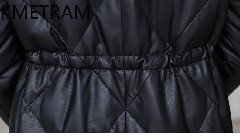 100% جلد الغنم أسفل معاطف النساء الوقوف طوق جلد طبيعي أسود سترة منفوخة 2025 ملابس خارجية ملابس الشتاء امرأة putaхоovyк