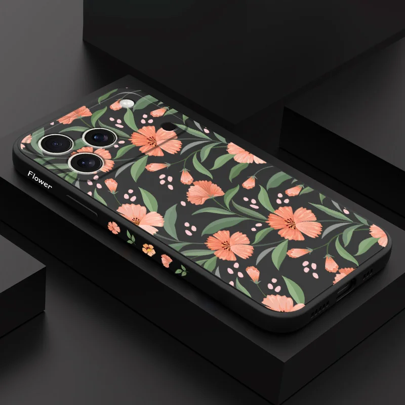 

Charming Flower Phone Case For iPhone 17 16 16e 15 14 13 Air Plus Pro Max Mini Liquid Silicone Cover
