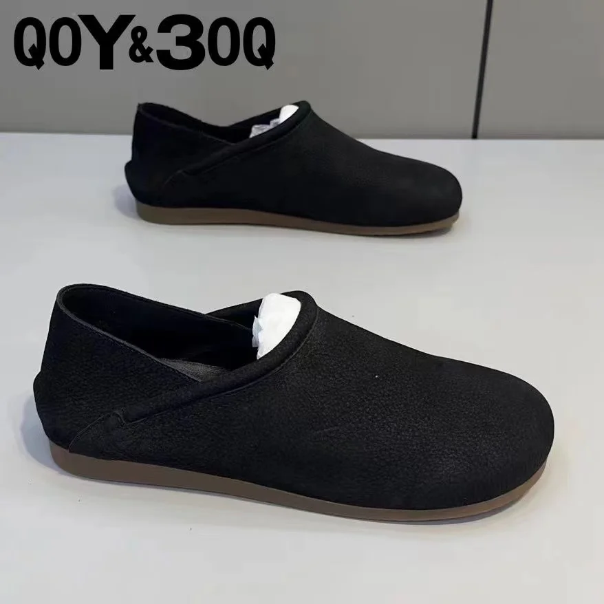 Careaymade-Men Sewing Retro Shoes Soft Handmade Casual Suede Leather Non-slip Classic Comfortable Slip-on Spring Summer Autumn