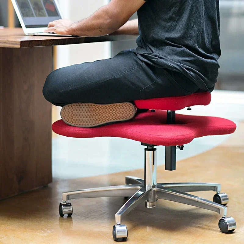 Chaise à jambes croisées pour bureau d'ordinateur, tabouret de dortoir, siège de bureau, assis sans s'asseoir, squat de singe